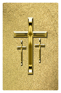 DF35T 517 GD SH GD Gold 3 Crosses Shimmer Gold Background